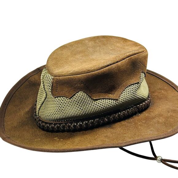 Monterey Bay 8" SIROCCO Unisex Hat Suede Leather Mesh USA - Picture 5 of 16